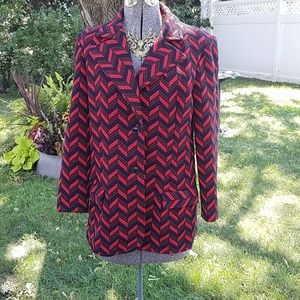 Fun and Funky Red Blazer Vintage 70's Size Medium